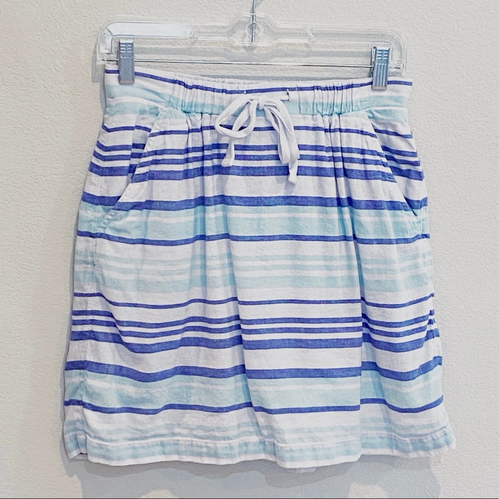 Gap Linen Striped Blue & White Mini Skirt